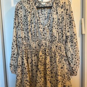 H&M Black and White Floral Dress